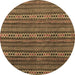 Round Machine Washable Abstract Brown Modern Rug, wshabs4579brn