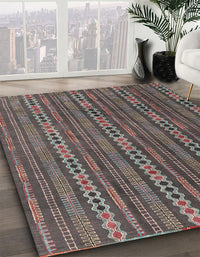 Abstract Dark Brown Modern Rug, abs4579