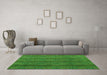 Machine Washable Abstract Green Modern Area Rugs in a Living Room,, wshabs4579grn