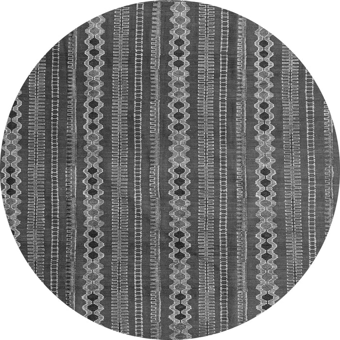 Round Machine Washable Abstract Gray Modern Rug, wshabs4579gry