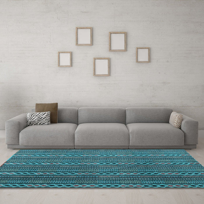 Machine Washable Abstract Light Blue Modern Rug in a Living Room, wshabs4579lblu