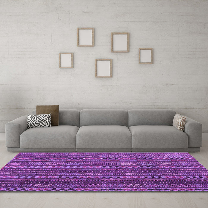 Machine Washable Abstract Purple Modern Area Rugs in a Living Room, wshabs4579pur