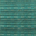 Square Machine Washable Abstract Turquoise Modern Area Rugs, wshabs4579turq