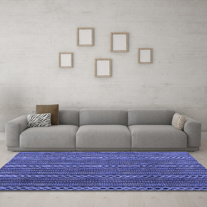 Machine Washable Abstract Blue Modern Rug in a Living Room, wshabs4579blu