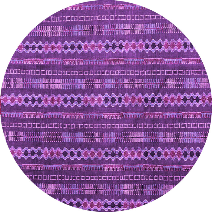 Round Machine Washable Abstract Purple Modern Area Rugs, wshabs4579pur