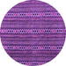 Round Machine Washable Abstract Purple Modern Area Rugs, wshabs4579pur