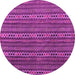 Round Machine Washable Abstract Pink Modern Rug, wshabs4579pnk