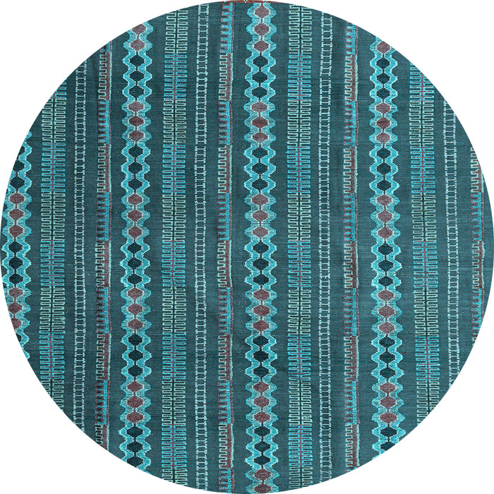 Round Machine Washable Abstract Light Blue Modern Rug, wshabs4579lblu