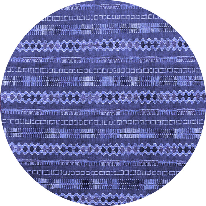 Round Abstract Blue Modern Rug, abs4579blu