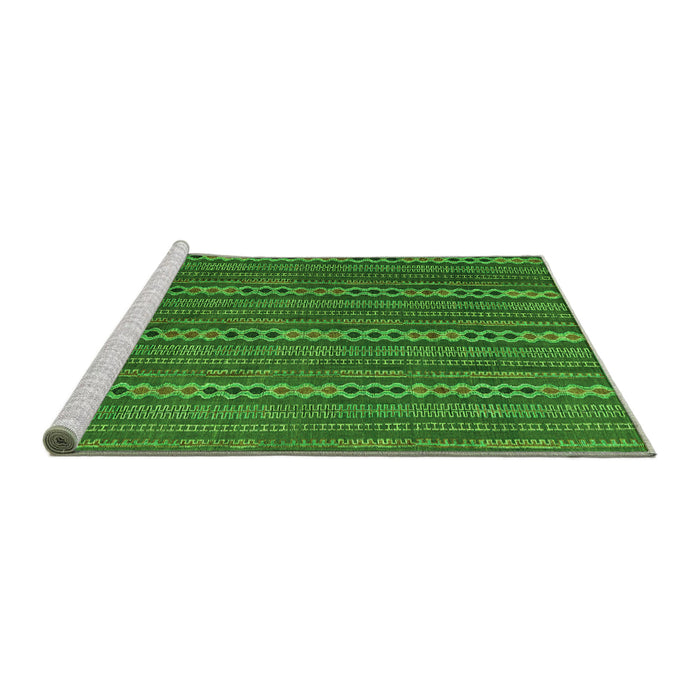 Sideview of Machine Washable Abstract Green Modern Area Rugs, wshabs4579grn