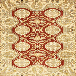 Square Abstract Mustard Yellow Oriental Rug, abs457