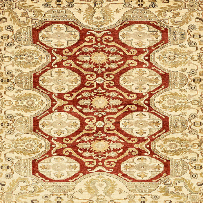 Square Abstract Mustard Yellow Oriental Rug, abs457