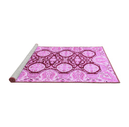 Sideview of Machine Washable Oriental Purple Traditional Area Rugs, wshabs457pur
