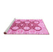 Sideview of Machine Washable Oriental Pink Traditional Rug, wshabs457pnk