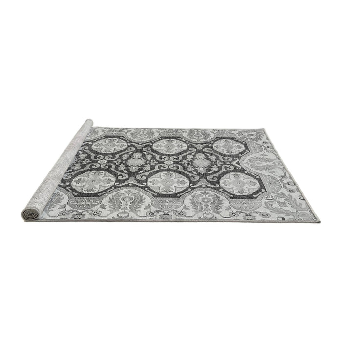 Sideview of Machine Washable Oriental Gray Traditional Rug, wshabs457gry