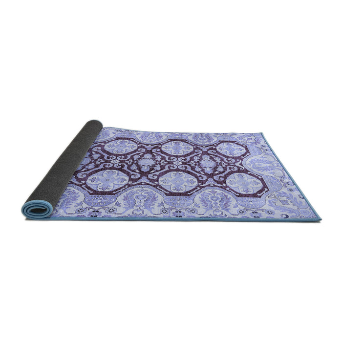 Sideview of Oriental Blue Traditional Rug, abs457blu