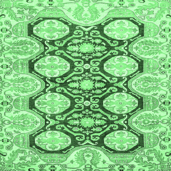 Square Oriental Emerald Green Traditional Rug, abs457emgrn