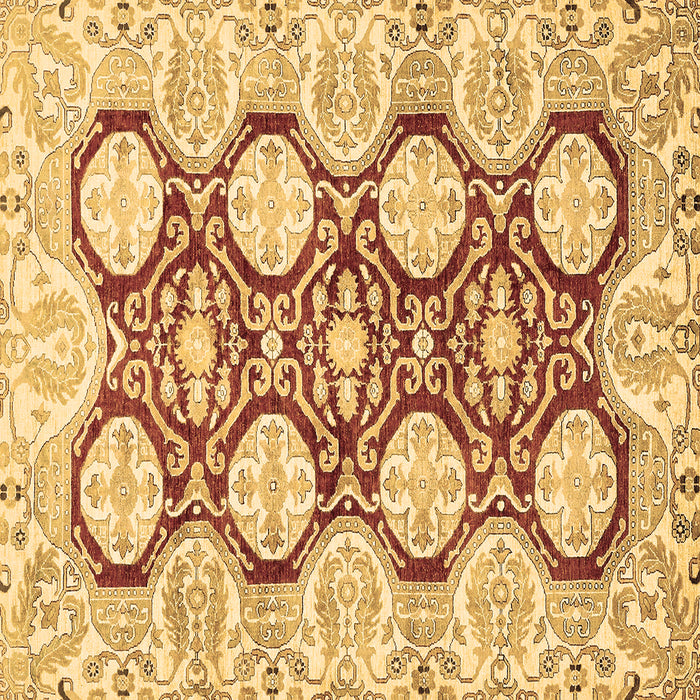 Square Oriental Brown Traditional Rug, abs457brn