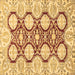 Square Oriental Brown Traditional Rug, abs457brn