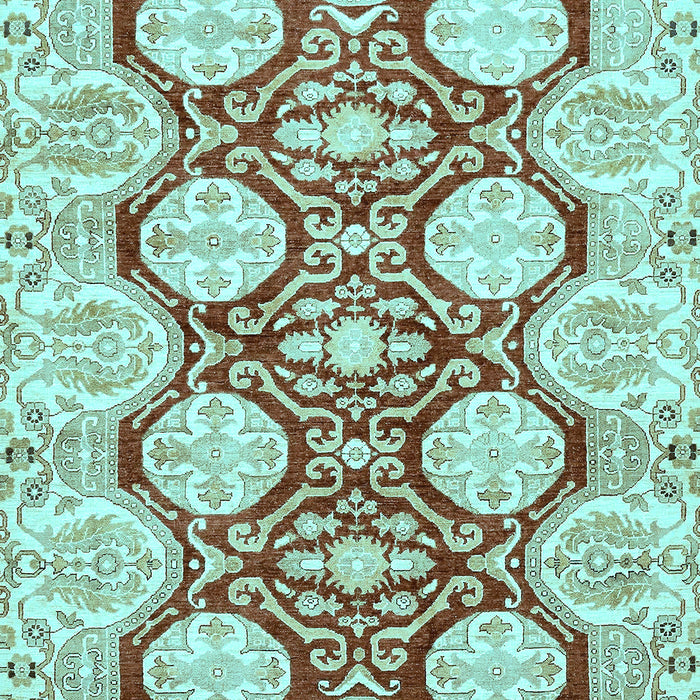 Machine Washable Oriental Light Blue Traditional Rug, wshabs457lblu