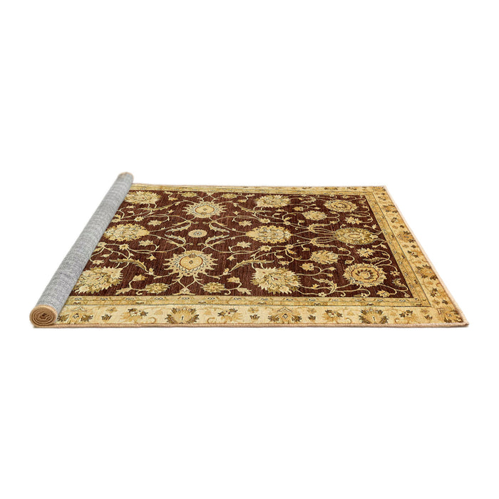 Sideview of Machine Washable Abstract Chrome Gold Yellow Rug, wshabs458