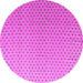 Round Machine Washable Solid Pink Modern Rug, wshabs4580pnk