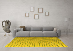 Machine Washable Solid Yellow Modern Rug in a Living Room, wshabs4580yw