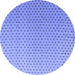 Round Solid Blue Modern Rug, abs4580blu