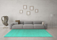 Machine Washable Solid Turquoise Modern Rug, wshabs4580turq