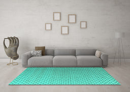 Machine Washable Solid Turquoise Modern Area Rugs in a Living Room,, wshabs4580turq