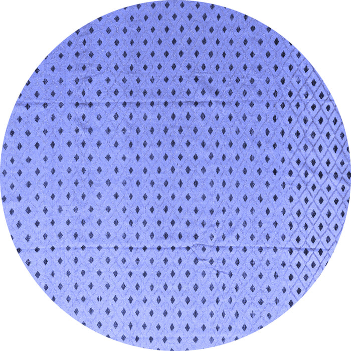 Round Machine Washable Solid Blue Modern Rug, wshabs4580blu