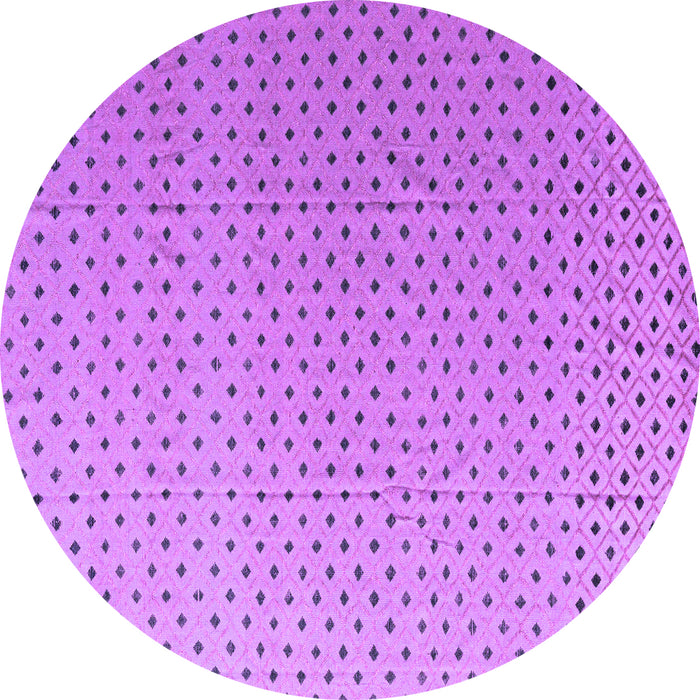 Round Machine Washable Solid Purple Modern Area Rugs, wshabs4580pur