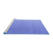 Sideview of Machine Washable Solid Blue Modern Rug, wshabs4580blu