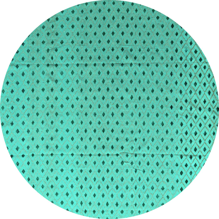 Round Solid Turquoise Modern Rug, abs4580turq
