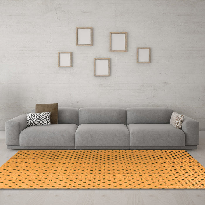 Machine Washable Solid Orange Modern Area Rugs in a Living Room, wshabs4580org