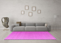Machine Washable Solid Pink Modern Rug in a Living Room, wshabs4580pnk