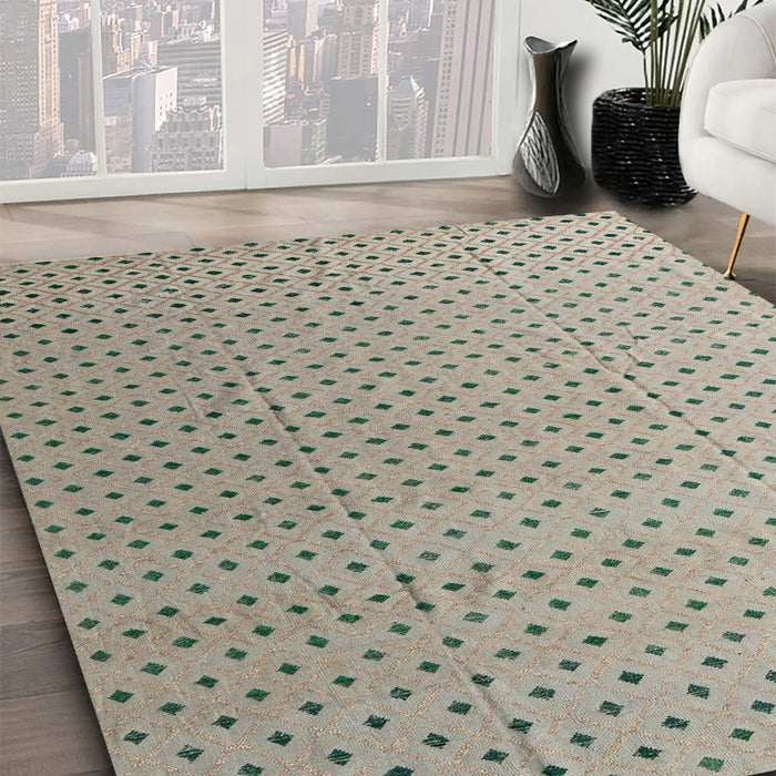 Abstract Khaki Green Solid Rug in Family Room, abs4580