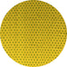 Round Machine Washable Solid Yellow Modern Rug, wshabs4580yw