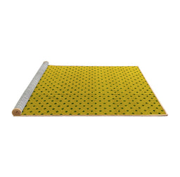 Sideview of Machine Washable Solid Yellow Modern Rug, wshabs4580yw