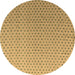 Round Machine Washable Solid Brown Modern Rug, wshabs4580brn