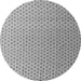 Round Machine Washable Solid Gray Modern Rug, wshabs4580gry