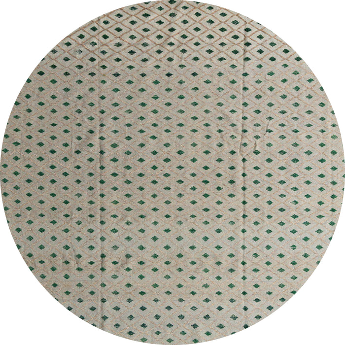 Round Machine Washable Abstract Khaki Green Rug, wshabs4580