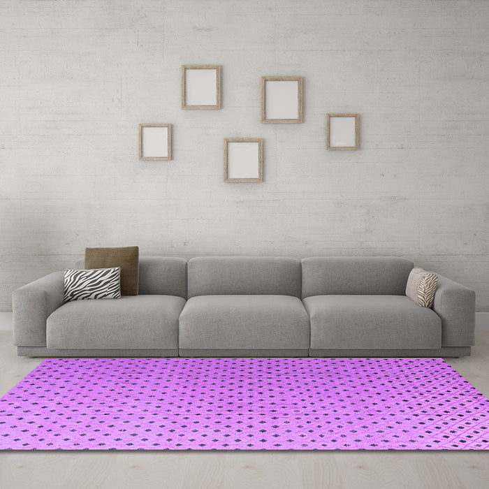 Machine Washable Solid Purple Modern Area Rugs in a Living Room, wshabs4580pur