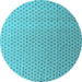 Round Machine Washable Solid Light Blue Modern Rug, wshabs4580lblu