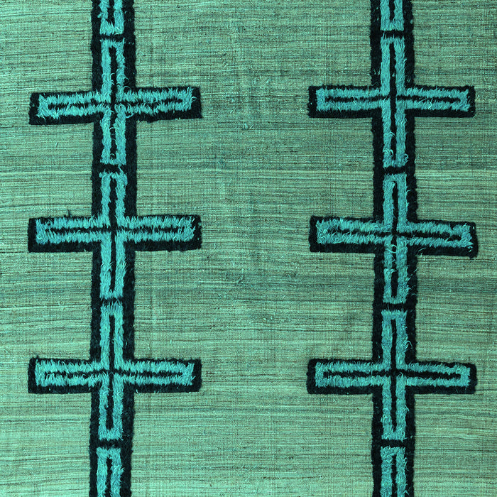 Machine Washable Southwestern Turquoise Country Area Rugs, wshabs4581turq