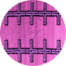 Round Southwestern Pink Country Rug, abs4581pnk