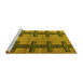 Sideview of Machine Washable Southwestern Yellow Country Rug, wshabs4581yw