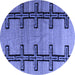 Round Southwestern Blue Country Rug, abs4581blu