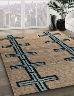 Machine Washable Abstract Dark Brown Rug in a Family Room, wshabs4581