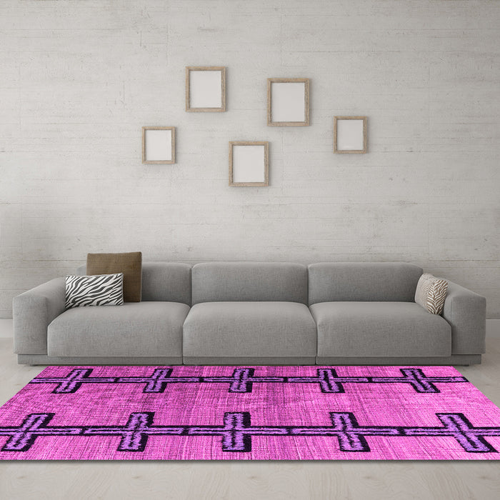 Machine Washable Southwestern Pink Country Rug in a Living Room, wshabs4581pnk